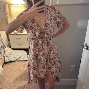 Nasty Gal Red and Pink High Low Sundress